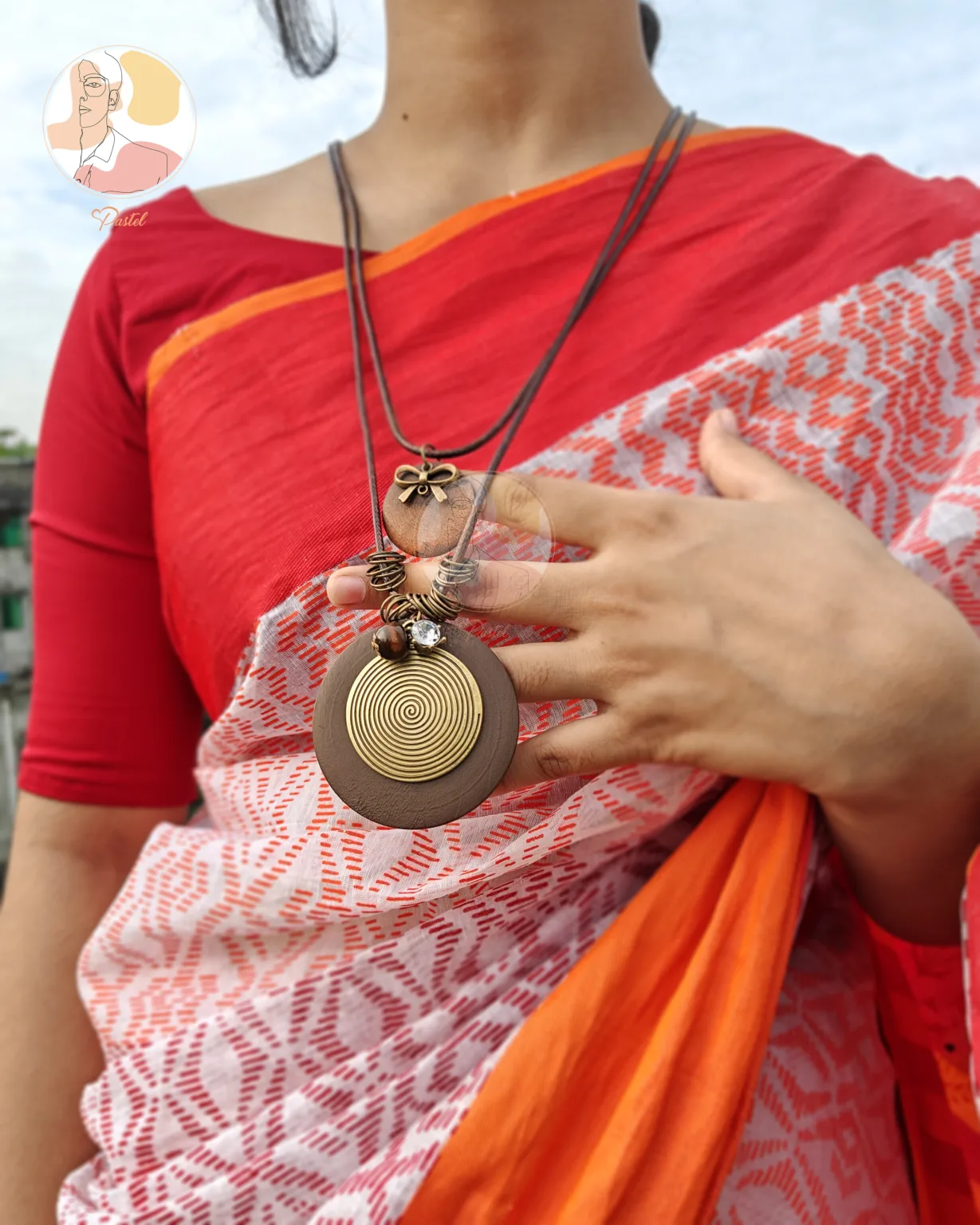 Woman in colorful traditional attire.