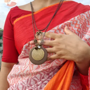 Woman in colorful traditional attire.